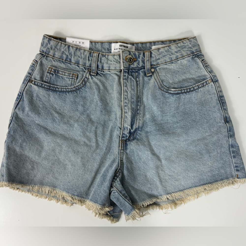 COTTON ON High Rise‎ Mom Stretch Denim Jean Shorts Size 6 NWT